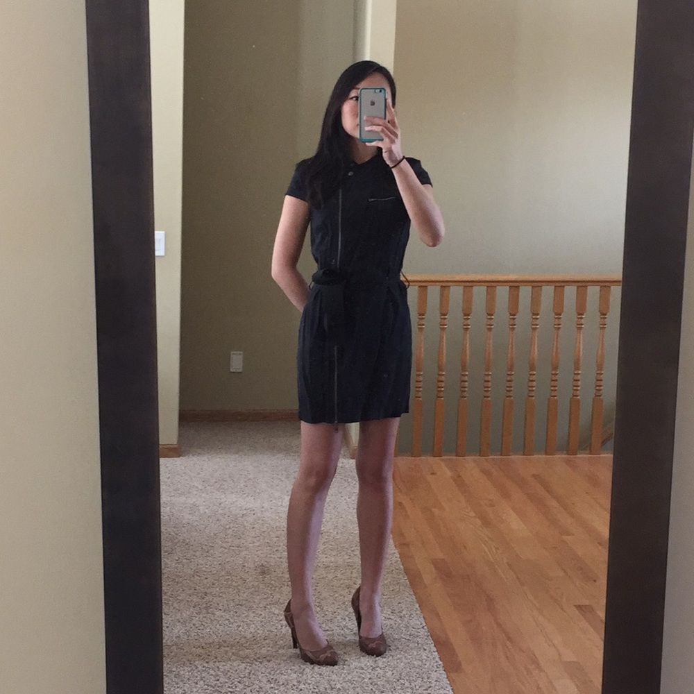 Armani Exchange Navy Zipper Dress